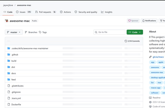 awesome-mac:GitHub 上长期维护的 macOS 软件清单