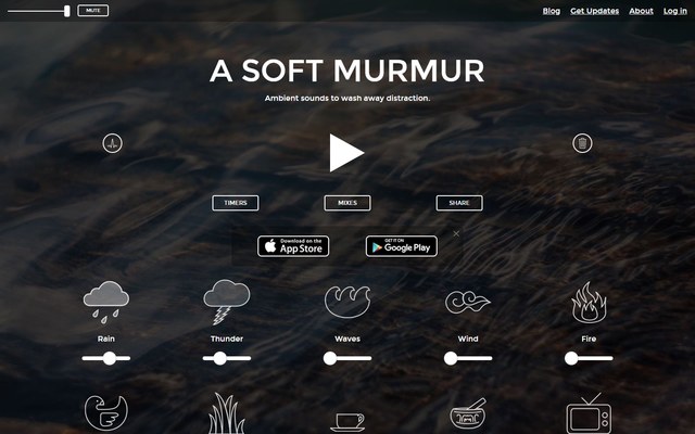A Soft Murmur 的音效列表与手机端入口