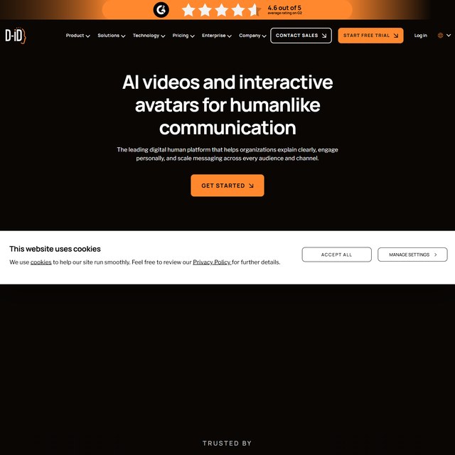 D-ID 官网：AI 生成视频创作平台