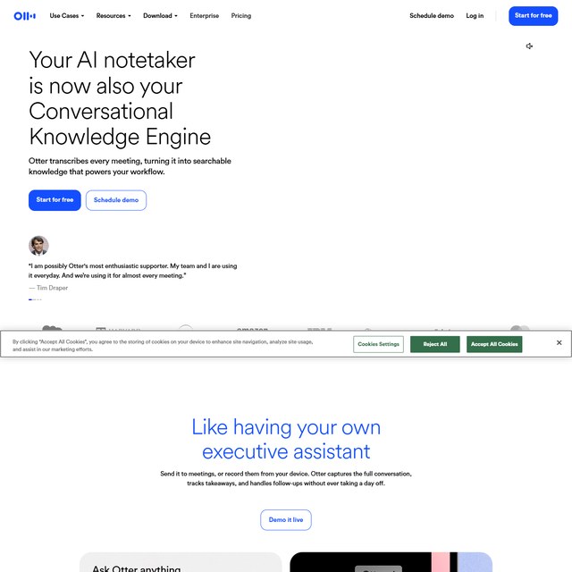 Otter.ai 官网：AI 会议记录助手
